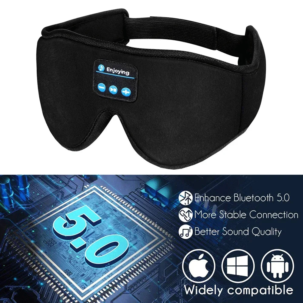 Ultimate 3D Wireless Music Eye Mask Headphones for Relaxation and Sleep with Bluetooth and Mic