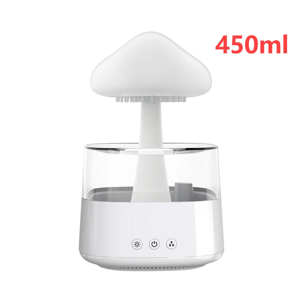 Rain Cloud Mushroom Humidifier with Colorful Night Light and Essential Oil Diffuser for a Relaxing Bedroom Atmosphere